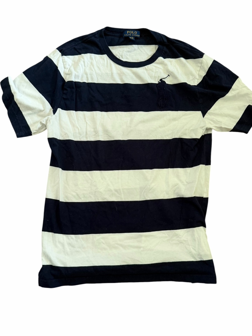 Polo by Ralph Lauren Navy and White Crewneck Tee XL (fits W M)